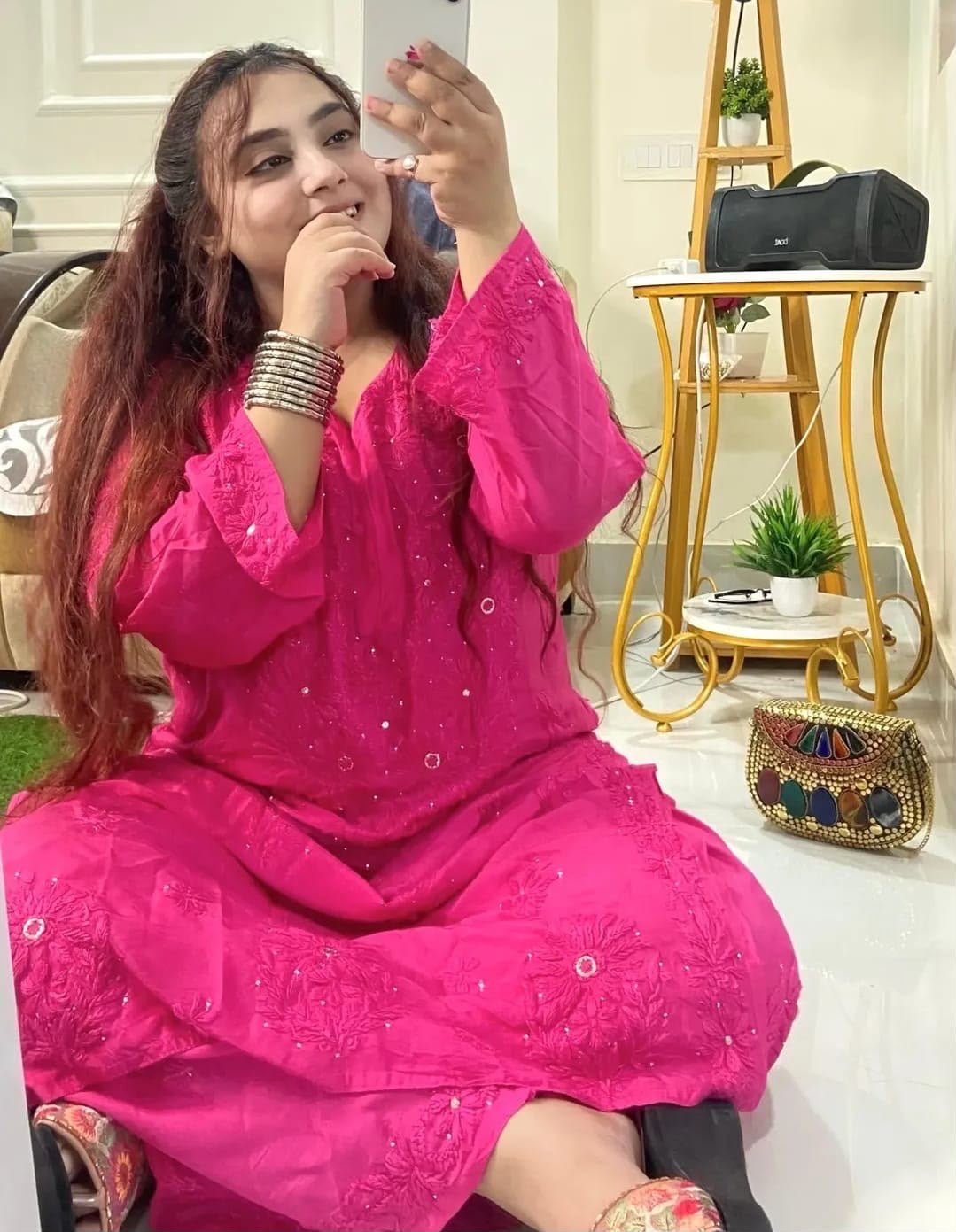 Heavy Daman Modal Muqaish Kurta
