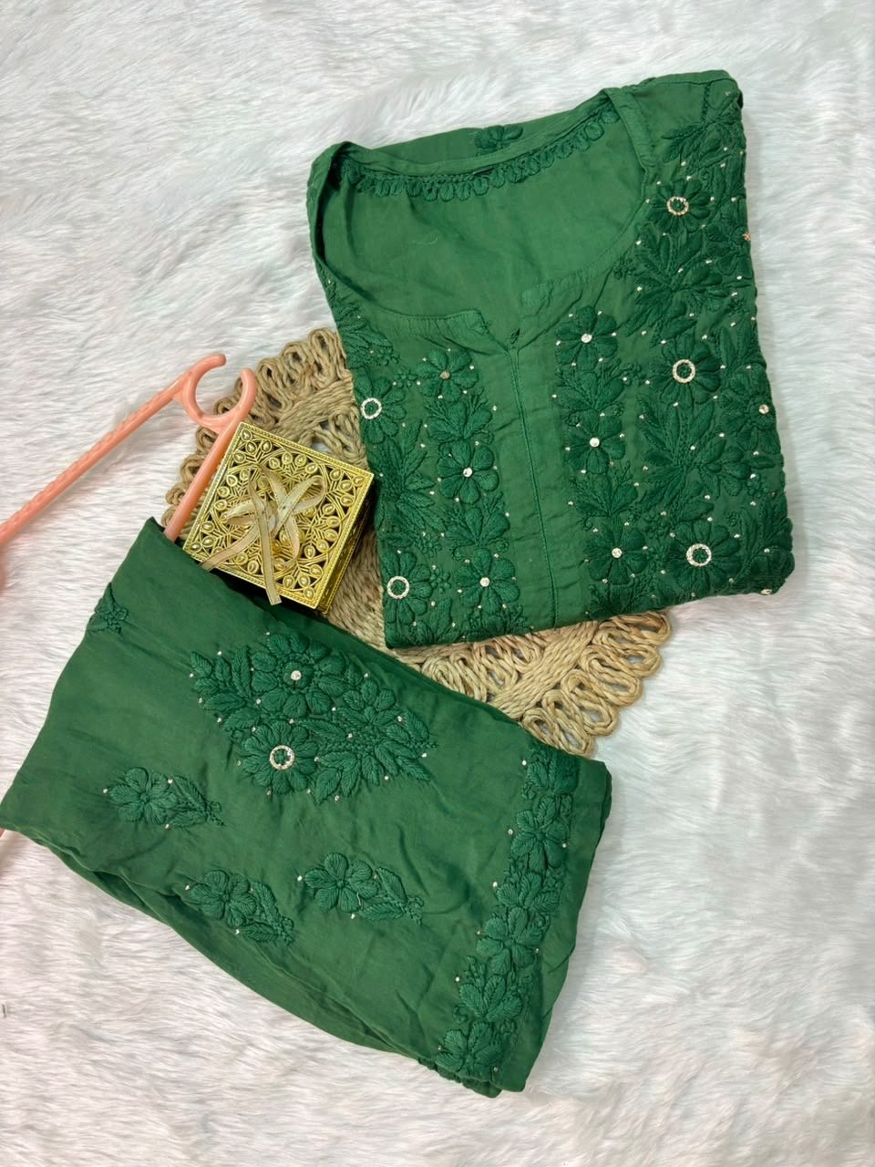 Heavy Daman Modal Muqaish Kurta - Chikankari official