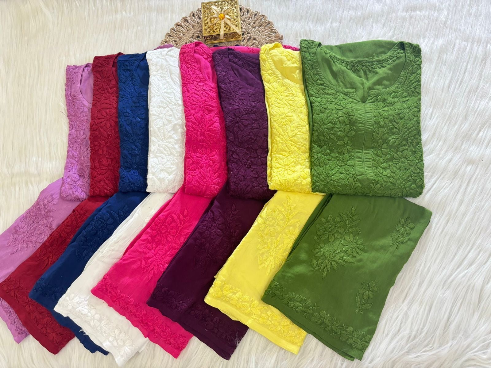 Heavy Daman Modal ( Set Achal Special ) - Chikankari official