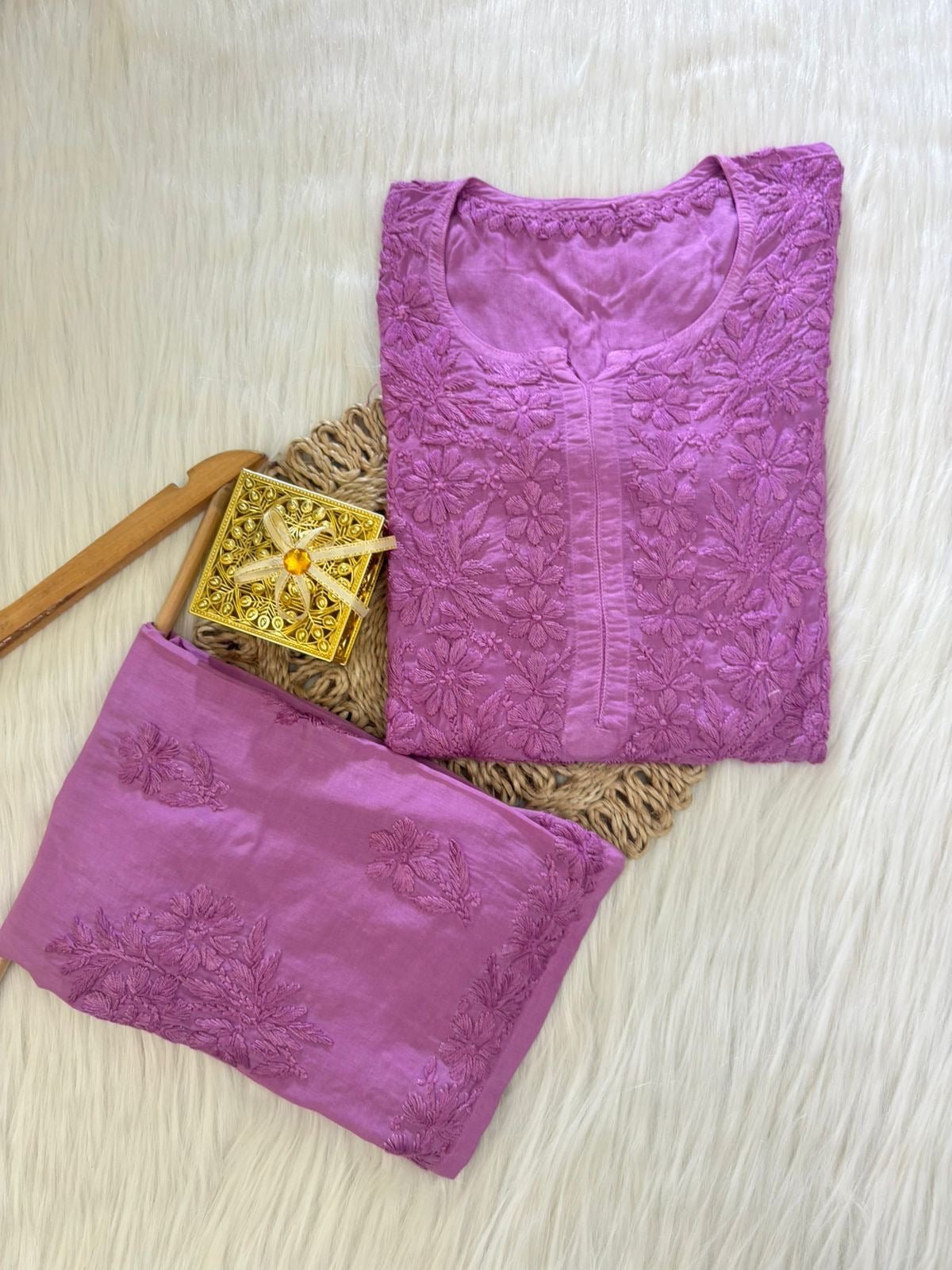 Heavy Daman Modal ( Set Achal Special ) - Chikankari official