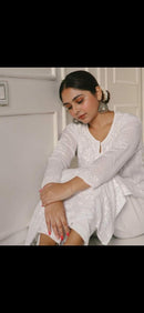 Heavy Daman Originally Handmade Pure Modal 3pc - Chikankari official