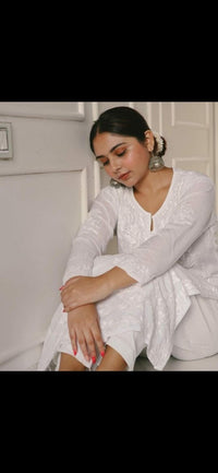 Heavy Daman Originally Handmade Pure Modal 3pc - Chikankari official