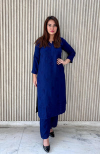Heavy Daman Pastle Soft Rayon embroidered set - Chikankari official