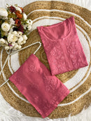 Heavy Daman Pastle Soft Rayon embroidered set - Chikankari official