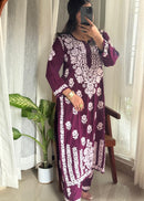 Heavy Daman Work Rayon Premium kurta - Chikankari official