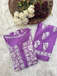 Heavy embroidery Rayon Designer Kurta Set - Chikankari official