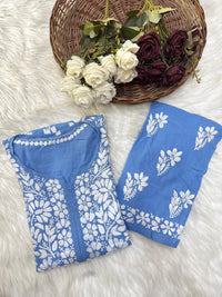 Heavy embroidery Rayon Designer Kurta Set - Chikankari official