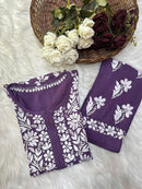 Heavy embroidery Rayon Designer Kurta Set - Chikankari official