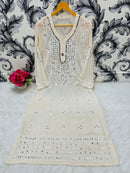 Heavy Gala Daman Mirror Kurta with inner - Chikankari official