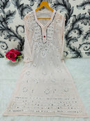 Heavy Gala Daman Mirror Kurta with inner - Chikankari official