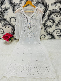 Heavy Gala Daman Mirror Kurta with inner - Chikankari official