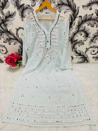 Heavy Gala Daman Mirror Kurta with inner - Chikankari official