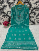 Heavy Gala Daman Mirror Kurta with inner - Chikankari official