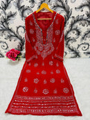 Heavy Gala Daman Mirror Kurta with inner - Chikankari official