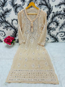 Heavy Gala Daman Mirror Kurta with inner - Chikankari official