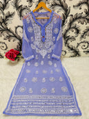 Heavy Gala Daman Mirror Kurta with inner - Chikankari official