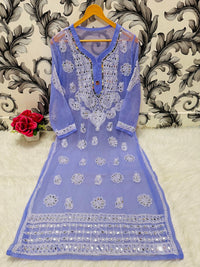 Heavy Gala Daman Mirror Kurta with inner - Chikankari official