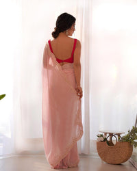 Heavy Georgette’s C - Pallu Embroidered Saree - Chikankari official
