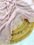 Heavy Georgette’s C - Pallu Embroidered Saree - Chikankari official