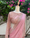 Heavy Georgette’s C - Pallu Embroidered Saree - Chikankari official