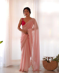 Heavy Georgette’s C - Pallu Embroidered Saree - Chikankari official