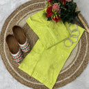 Heavy Ghass Patti Work Modal Kurti Plazzo Set - Chikankari official