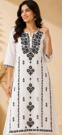 Heavy Hand embroidered Rayon Chikankari 2pc set - Chikankari official
