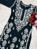 Heavy hand embroidery Modal Cotton Kurta - Chikankari official