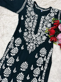 Heavy hand embroidery Modal Cotton Kurta - Chikankari official