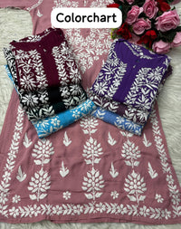 Heavy hand embroidery Modal Cotton Kurta - Chikankari official