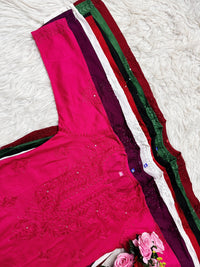Heavy Handwork chanderi Muqaish kurta - Chikankari official