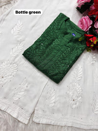 Heavy Handwork chanderi Muqaish kurta - Chikankari official