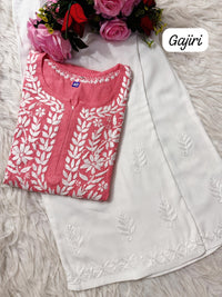 Heavy handwork Fine rich Modal soft Kurta with bottom - Chikankari official