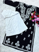 Heavy handwork Fine rich Modal soft Kurta with bottom - Chikankari official