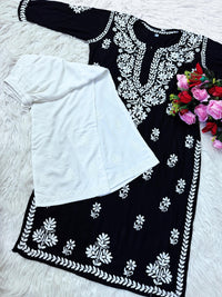 Heavy handwork Fine rich Modal soft Kurta with bottom - Chikankari official