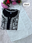 Heavy handwork Fine rich Modal soft Kurta with bottom - Chikankari official