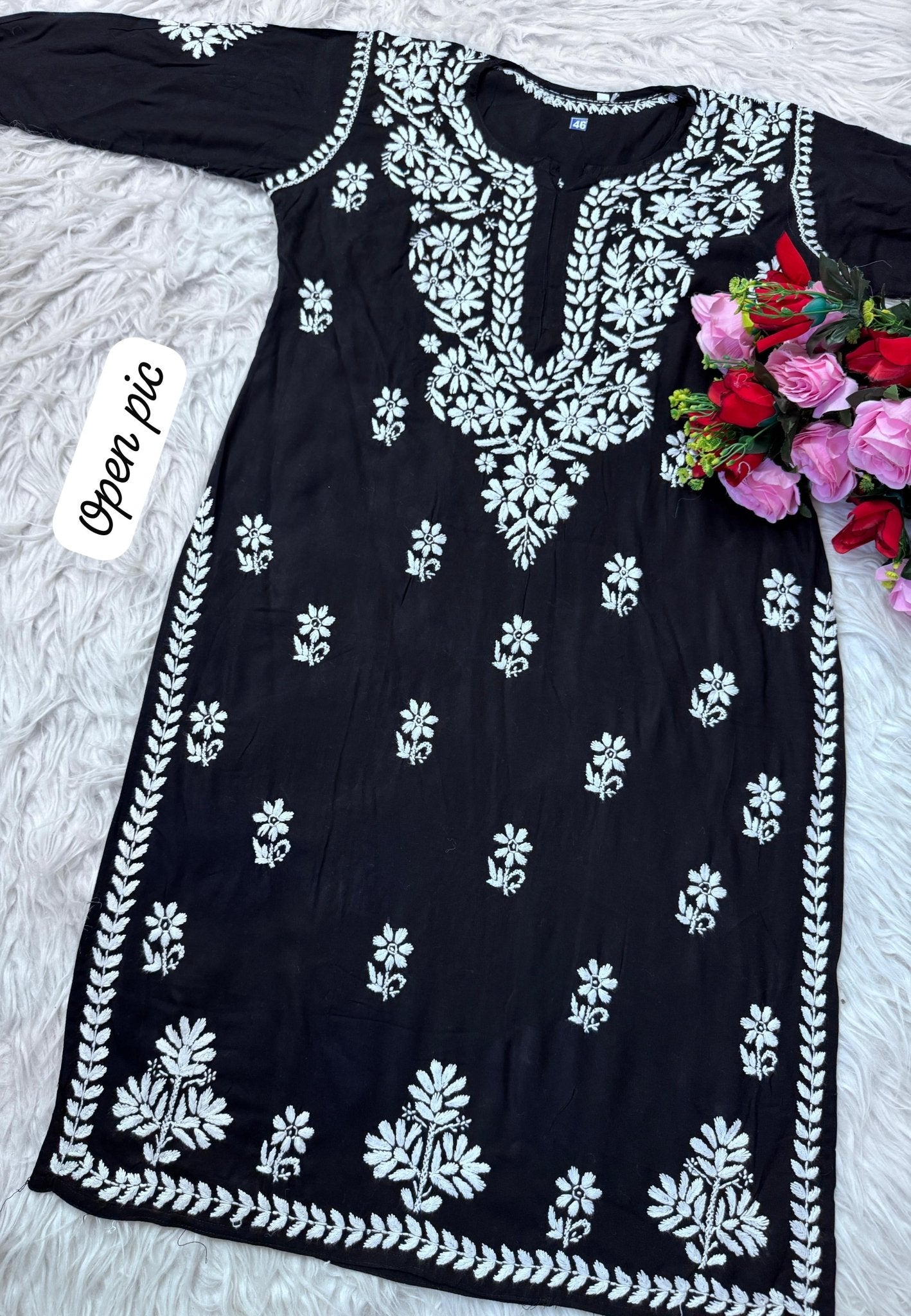 Heavy handwork Fine rich Modal soft Kurta with bottom - Chikankari official