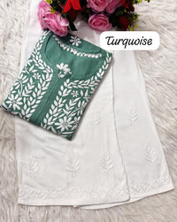 Heavy handwork Fine rich Modal soft Kurta with bottom - Chikankari official