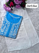 Heavy handwork Fine rich Modal soft Kurta with bottom - Chikankari official