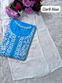 Heavy handwork Fine rich Modal soft Kurta with bottom - Chikankari official