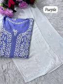 Heavy handwork Fine rich Modal soft Kurta with bottom - Chikankari official