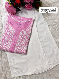 Heavy handwork Fine rich Modal soft Kurta with bottom - Chikankari official