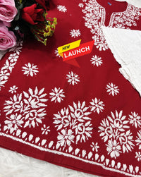 Heavy Handwork Fine rich short top - Chikankari official
