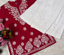 Heavy Handwork Fine rich short top - Chikankari official