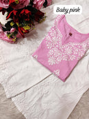Heavy Handwork Fine rich short top - Chikankari official