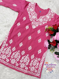 Heavy Handwork Fine rich short top - Chikankari official
