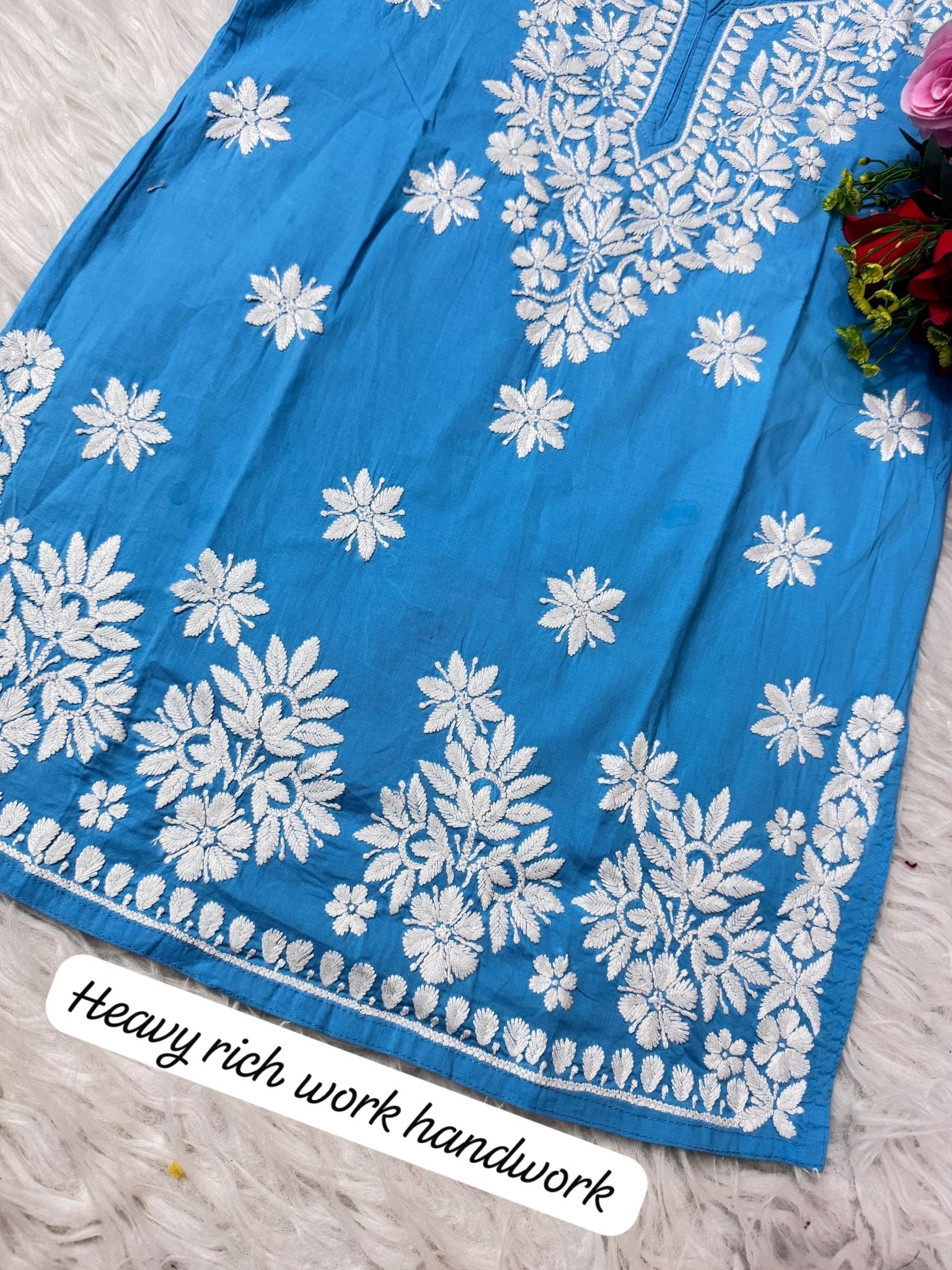 Heavy Handwork Fine rich short top - Chikankari official