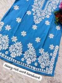Heavy Handwork Fine rich short top - Chikankari official