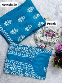 Heavy Handwork Kurti Combo with potli - Chikankari official