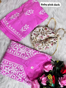 Heavy Handwork Kurti Combo with potli - Chikankari official